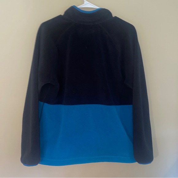 L.L. Bean Color block Black and Blue Fleece Jacket - Picture 2 of 11